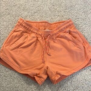 Athleta Girls Orange Athletic Shorts, Elastic Waistband